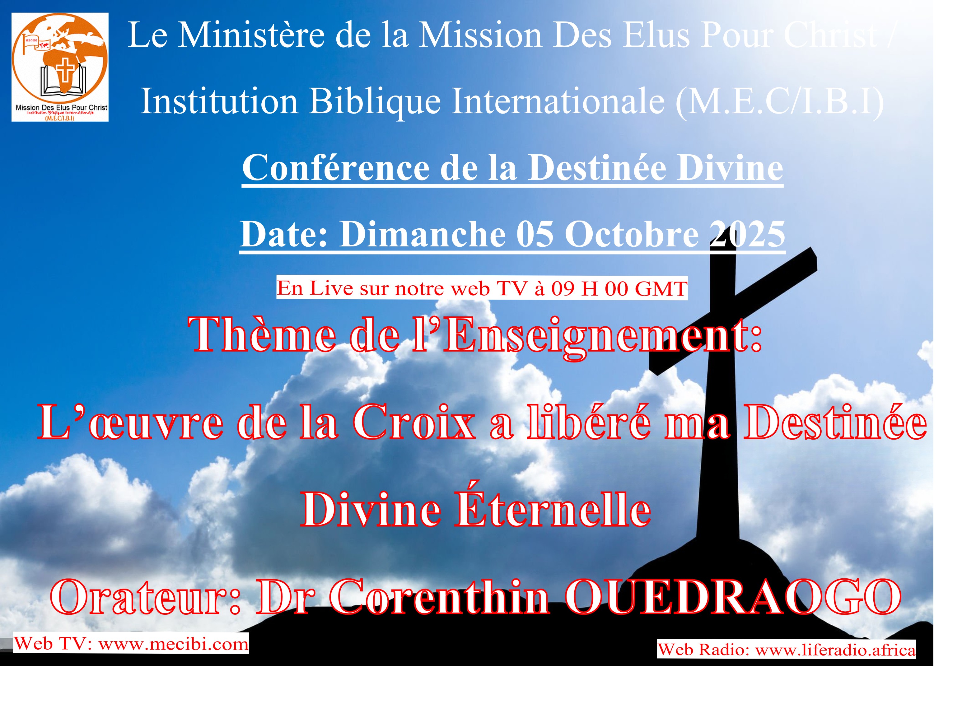 CONFERENCE DE LA DESTINEE DIVINE DU DIMANCHE 06 OCTOBRE 2025